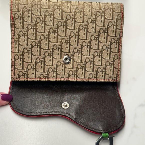 Vintage Christian Dior Brown Trotter Raster Saddle Bi-Fold Wallet - Picture 6 of 10